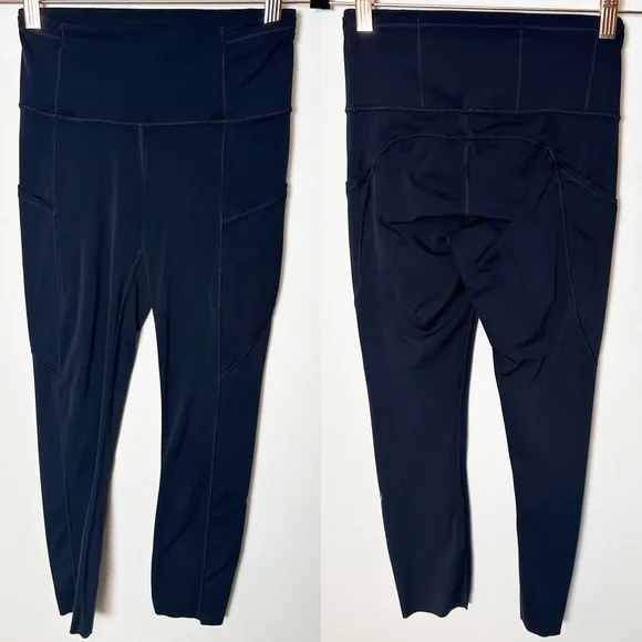 Lululemon Fast And Free High Rise Crop II Legging 24" Non Reflective Black 4 - Picture 3 of 8